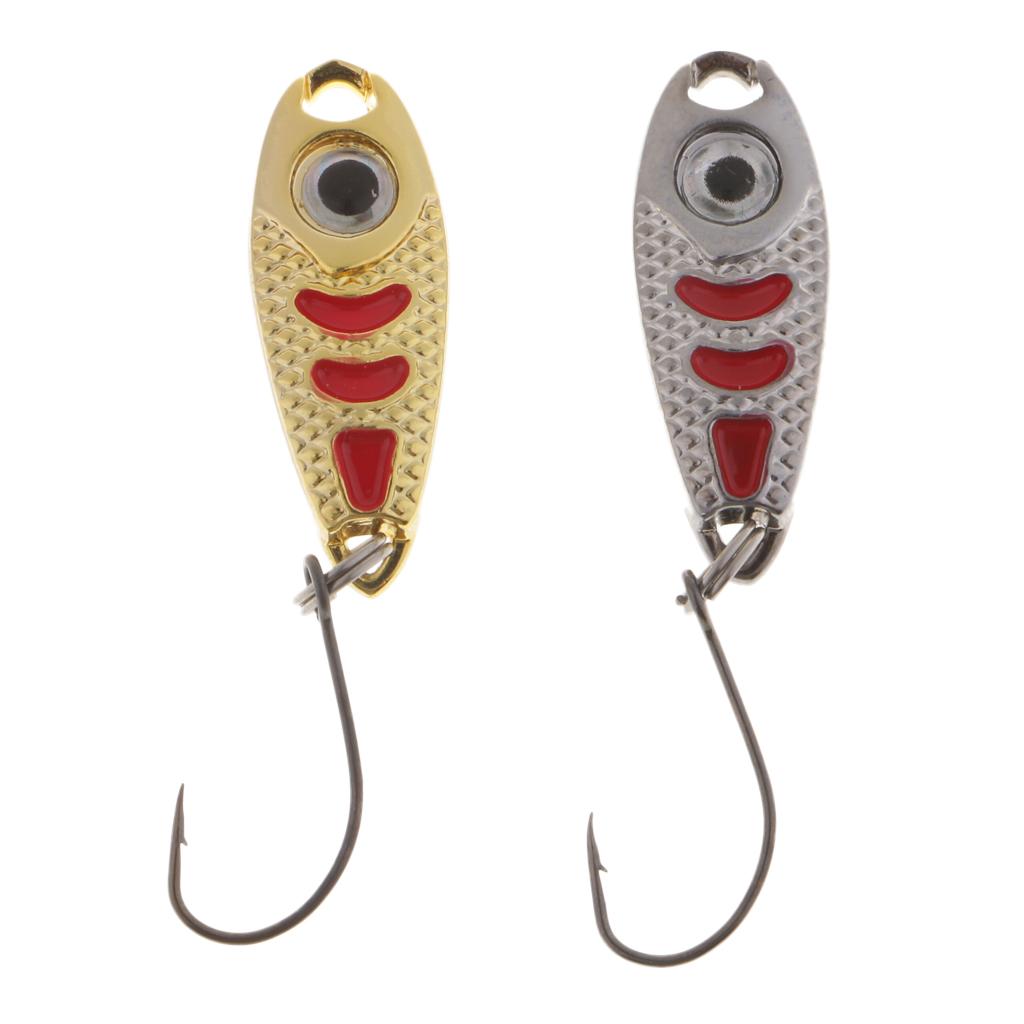 2Pcs Metal Spoons Fishing Lures Hard Sequins Baits with Single Hook