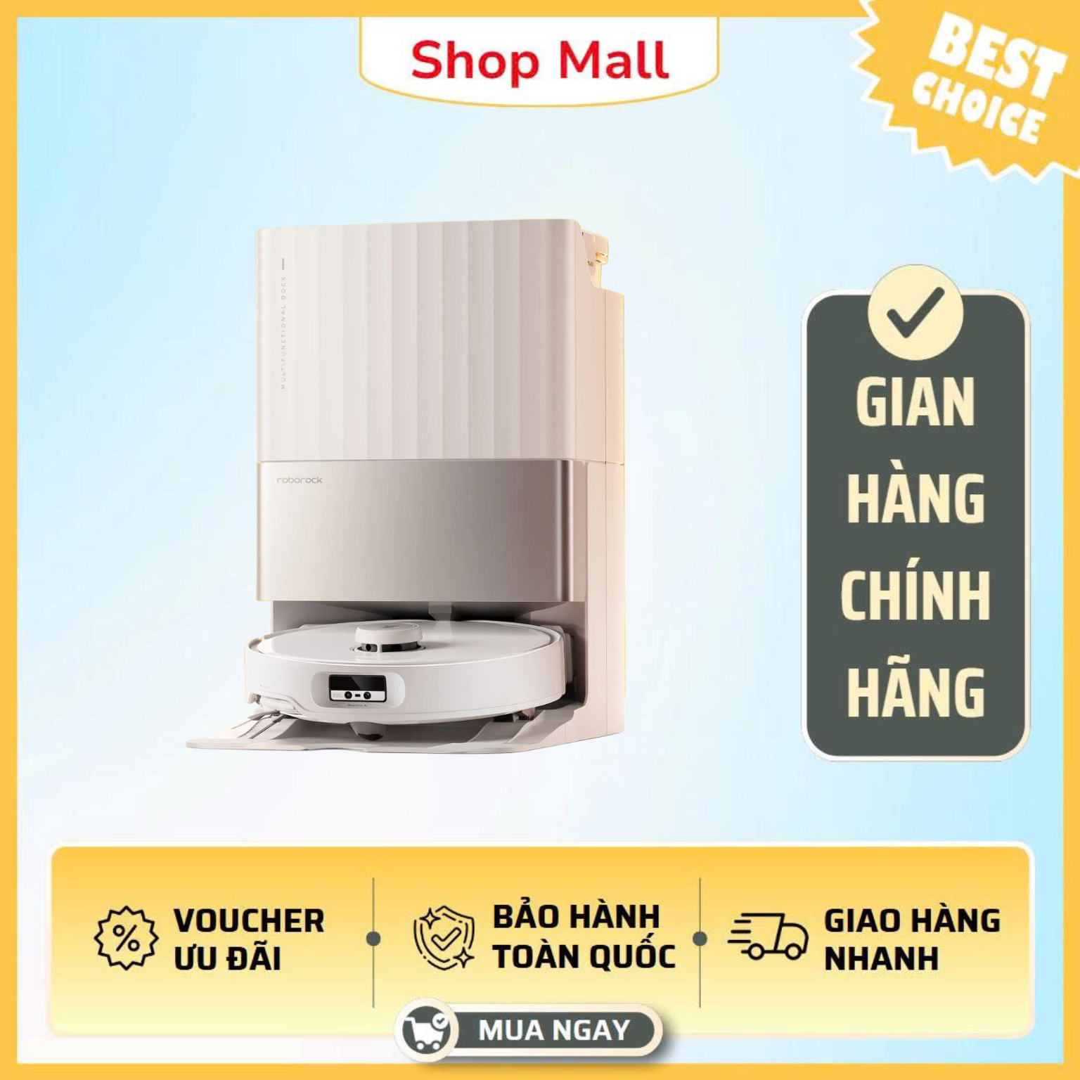 Robot hút bụi lau nhà Roborock Qrevo Edge 5V1 – Hàng Chính Hãng