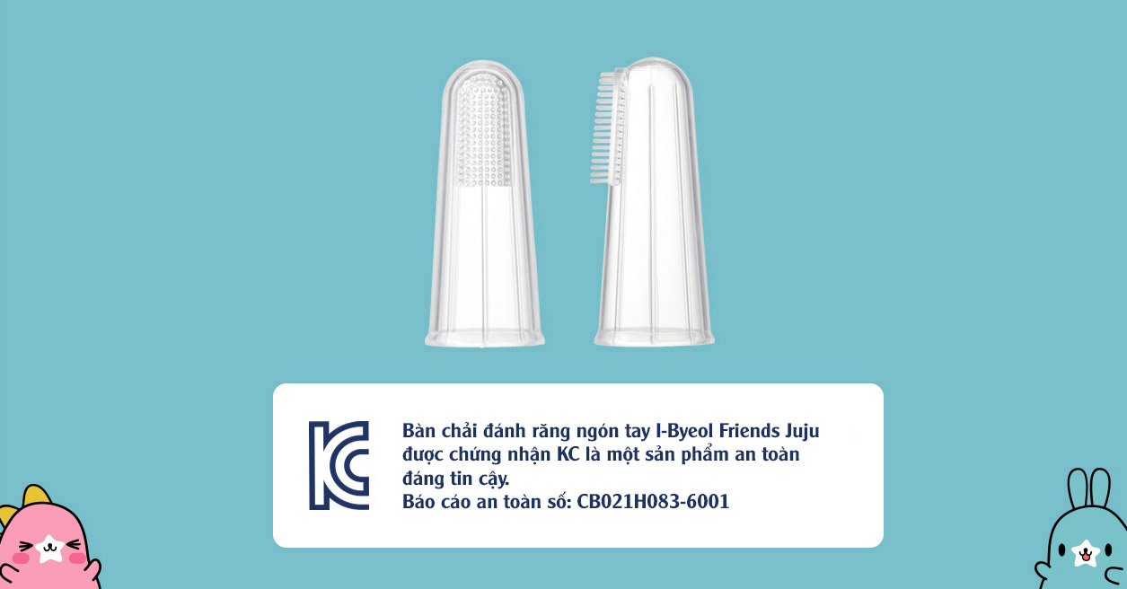 Bàn chải rơ lưỡi xỏ ngón IBYEOL Friends JuJu lông bàn chải mềm