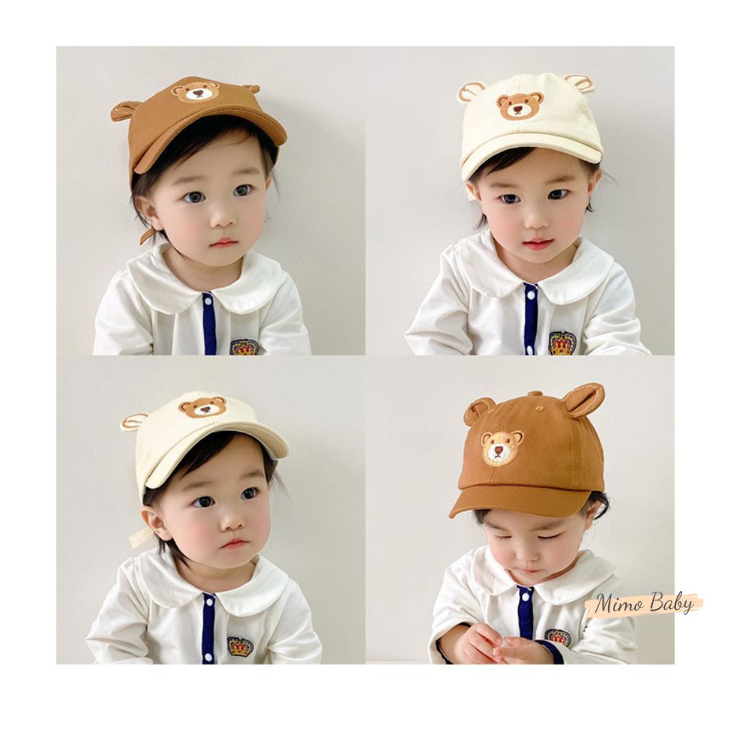 Mũ nón lưỡi trai gắn tai gấu đáng yêu cho bé MH226 Mimo Baby