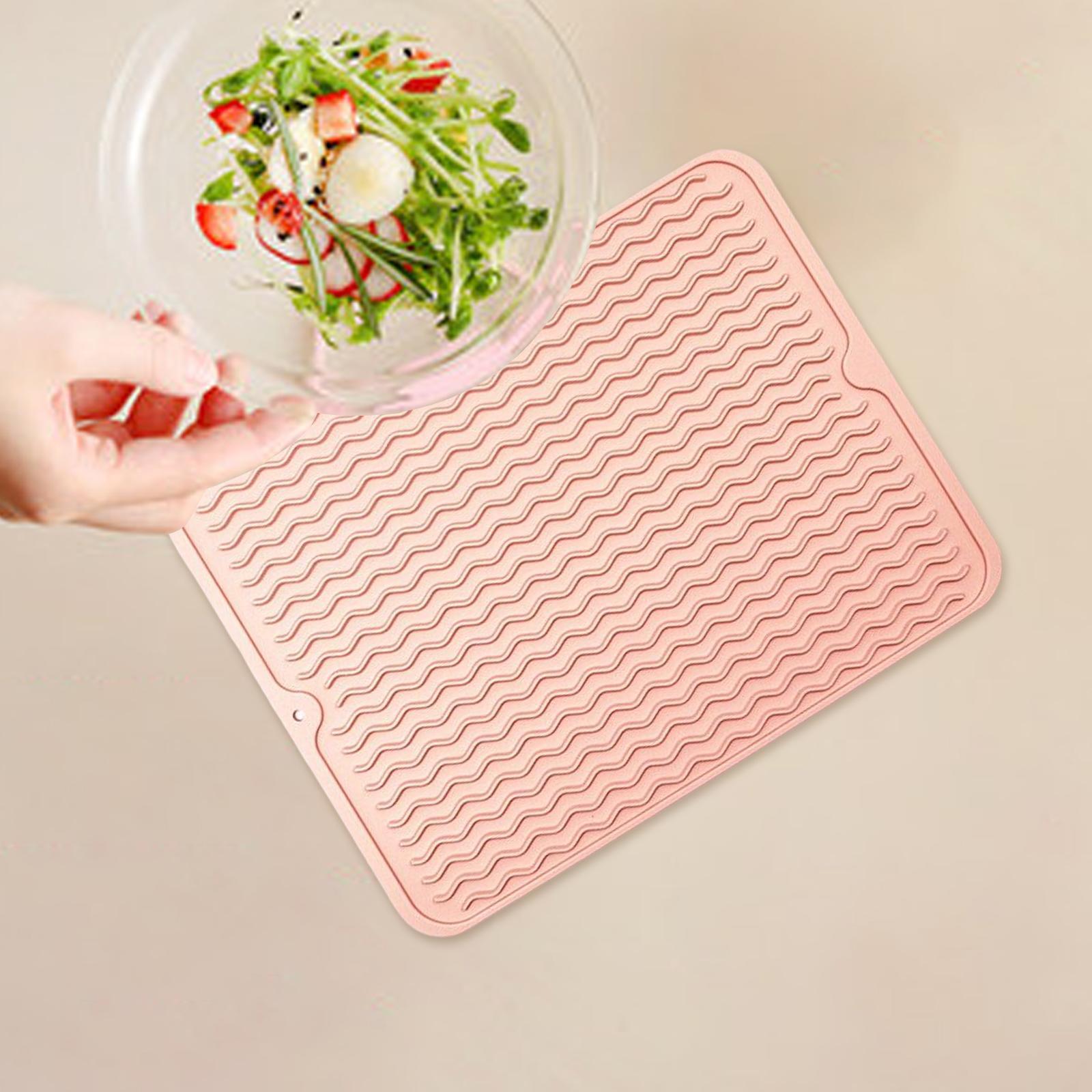 2x Silicone Drain Pad Waterproof Heat Insulation Hot Pot Holder Drying Mat