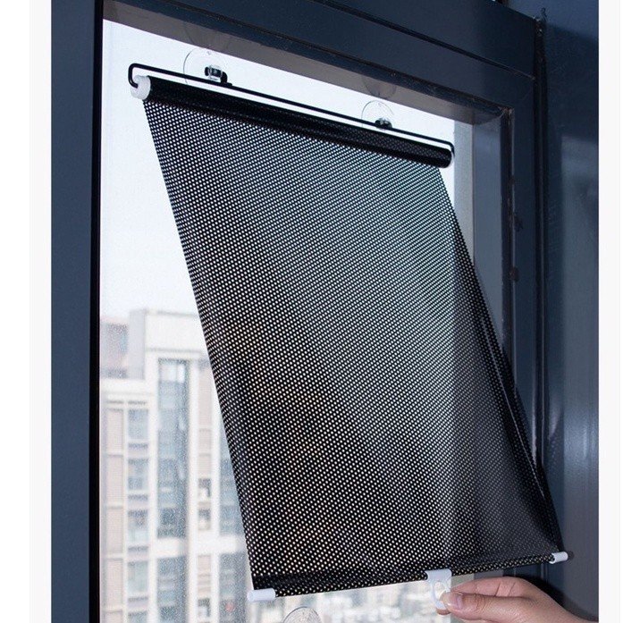 Rèm Che Chống Nắng Ô Tô Cuộn Phản Quang Loại Lớn 50x125cm Kèm Nút Hít Kính