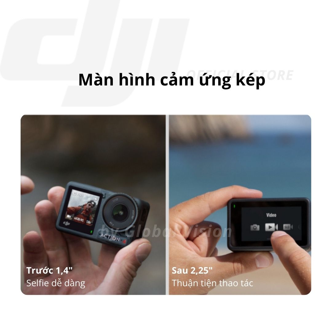 Camera hành động DJI Osmo Action 4 máy quay hành trình 4K 120fps, góc siêu rộng, hoạt động tốt nhiệt độ thấp (DJI OA 4) - Hàng chính hãng