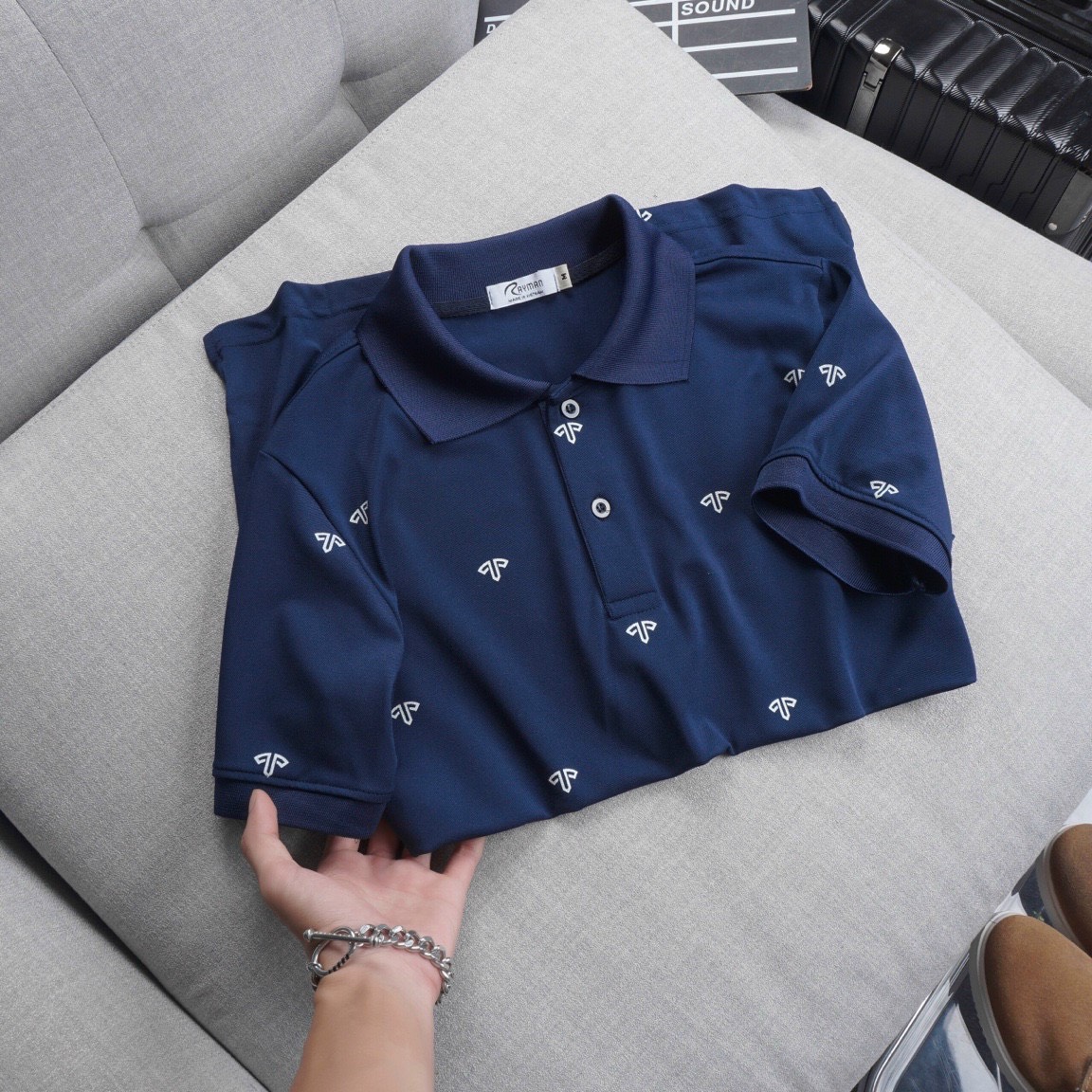 Áo thun polo nam HOẠ TIẾT CHẤM BI có cổ bẻ cá sấu big size 3xl trung niên cao cấp ND07