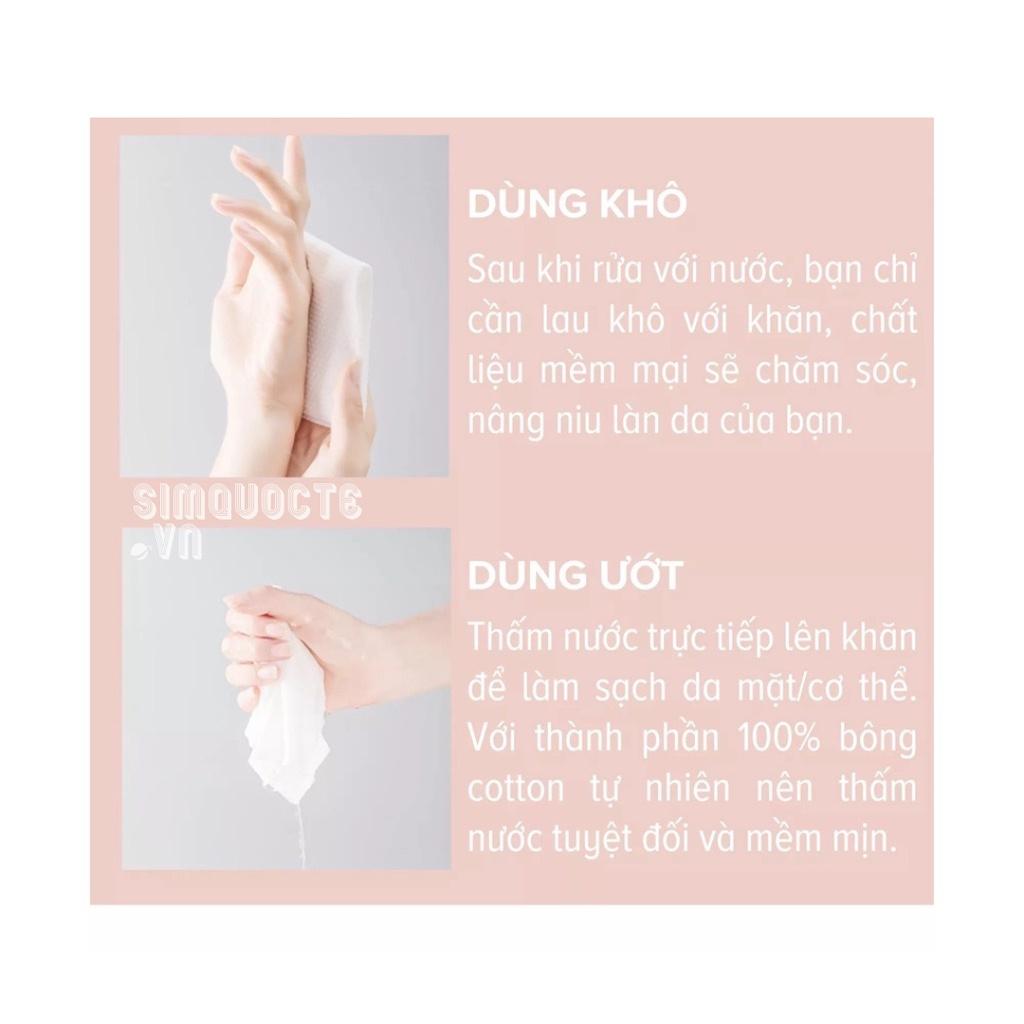 Khăn Mặt Khô Animerry Đa Năng dùng 1 lần lau mặt lau khô, lau ướt - giấy lau mặt 100% cotton mềm mại