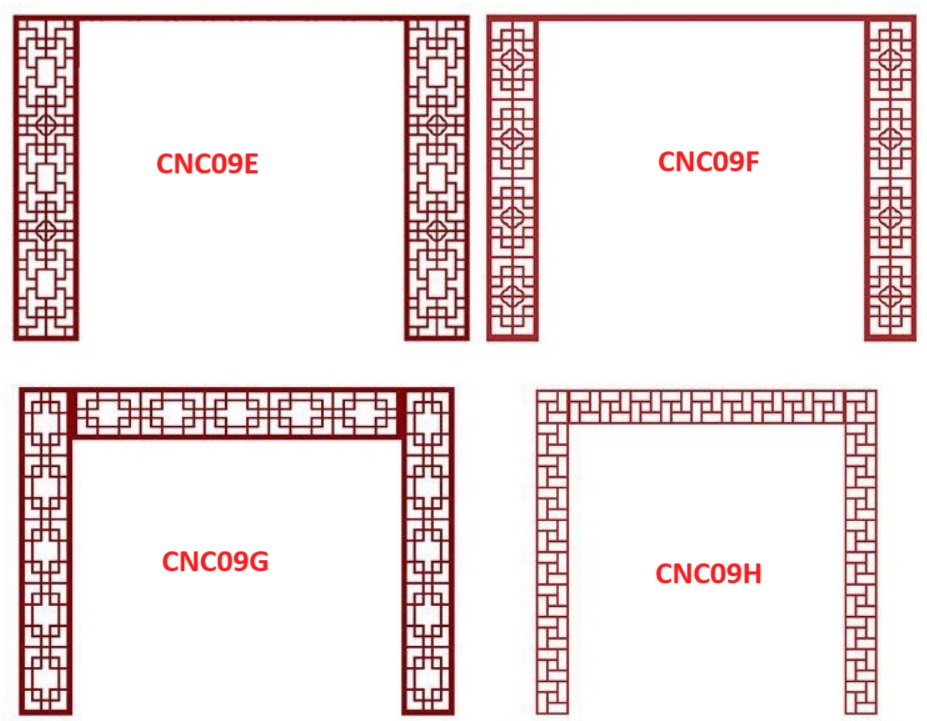 Nền tường phong cách Trung Hoa, bình phong gỗ cắt CNC009 - Nội thất lắp ráp Viendong Adv