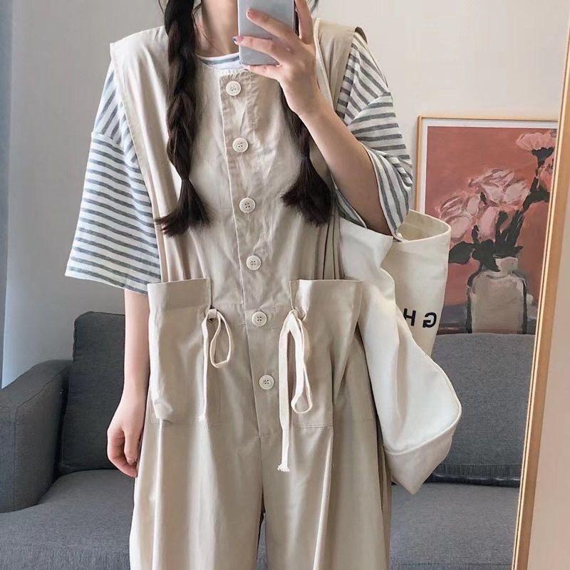 Quần Yếm Dáng Suông Rộng Phong Cách Đường Phố Mới Cho Nữ Sinh