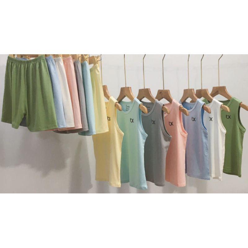 Bộ ba lỗ Bé Xíu Bexiu màu trơn chất thun lạnh mềm mịn mát cho bé trai và bé gái từ 5-19kg HÀNG CAO CẤP