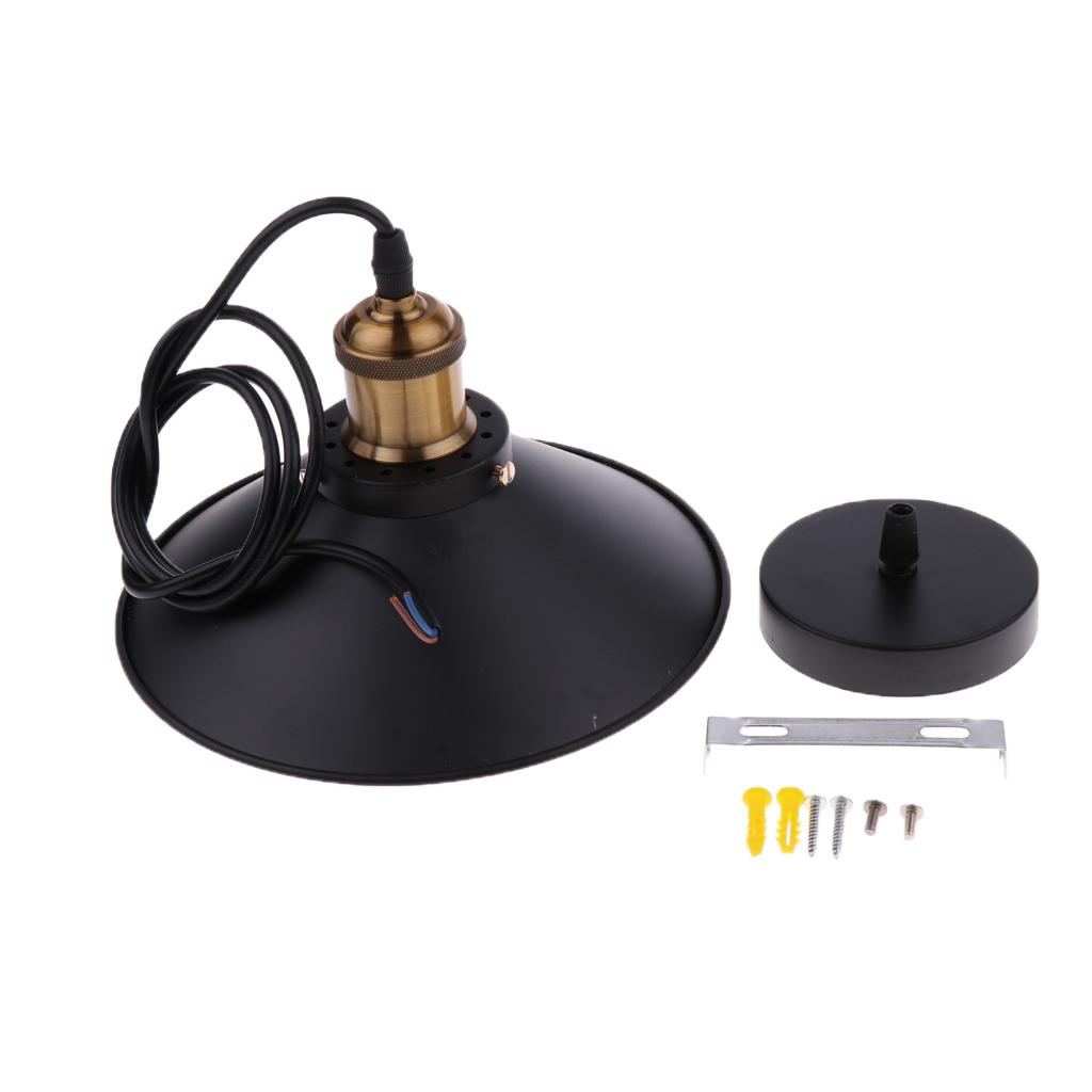 Industrial Black Metal Lampshade Vintage Retro Ceiling Chandelier Pendant Light, for Modern Loft Bar Cafe Living Room, E27