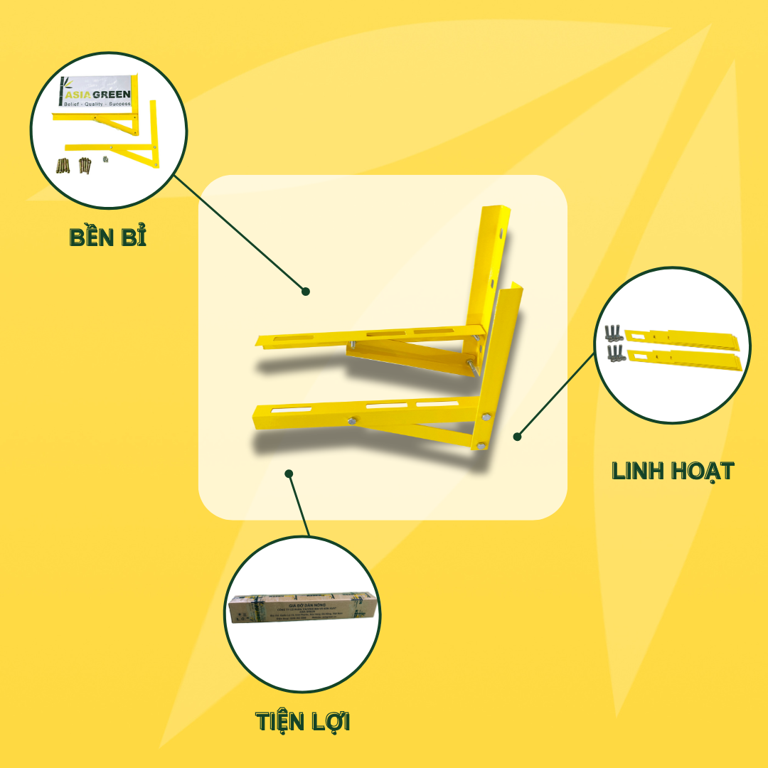 Giá Đỡ Dàn Nóng Tháo Lắp, Xếp Gọn, Chống Rung, Giảm Tiếng Ồn Dàn Nóng, ASIA GREEN ( Giá bao gồm VAT)