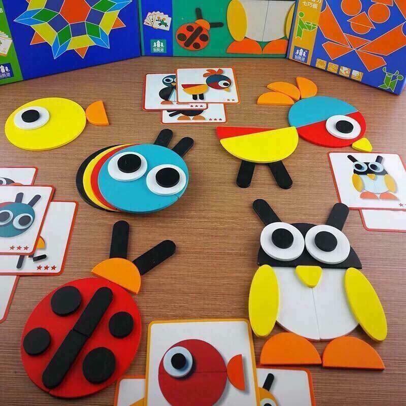 Bộ ghép tranh gỗ tư duy sáng tạo 3D giáo dụ Montessori