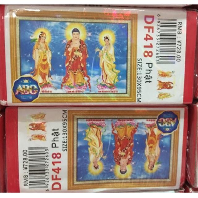 Tranh đính đá Tam thế Phật 130x95cm