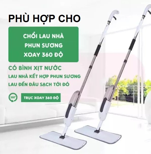 Bông lau thay thế 40x12cm - Dành cho cây lau nhà phun nước dạng sương cho sàn gỗ, dễ dàng lấy đi vết bẩn