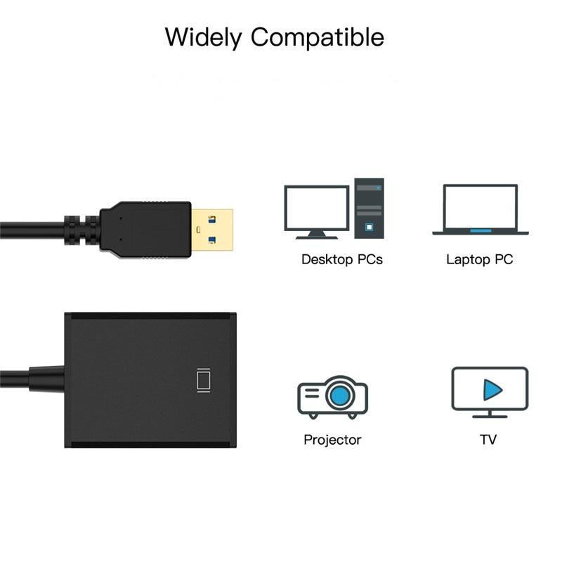 Bộ Chuyển Đổi Đồ Họa 1080P USB 3.0 Sang HDMI Cho Máy Tính/Laptop/Máy Chiếu/Video HDTV/HDMI Dùng Ngoài Windows 7/8/10 / Mac