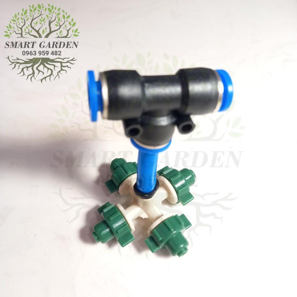 Béc phun sương 4 cửa kèm kết nối nhanh ống 8mm