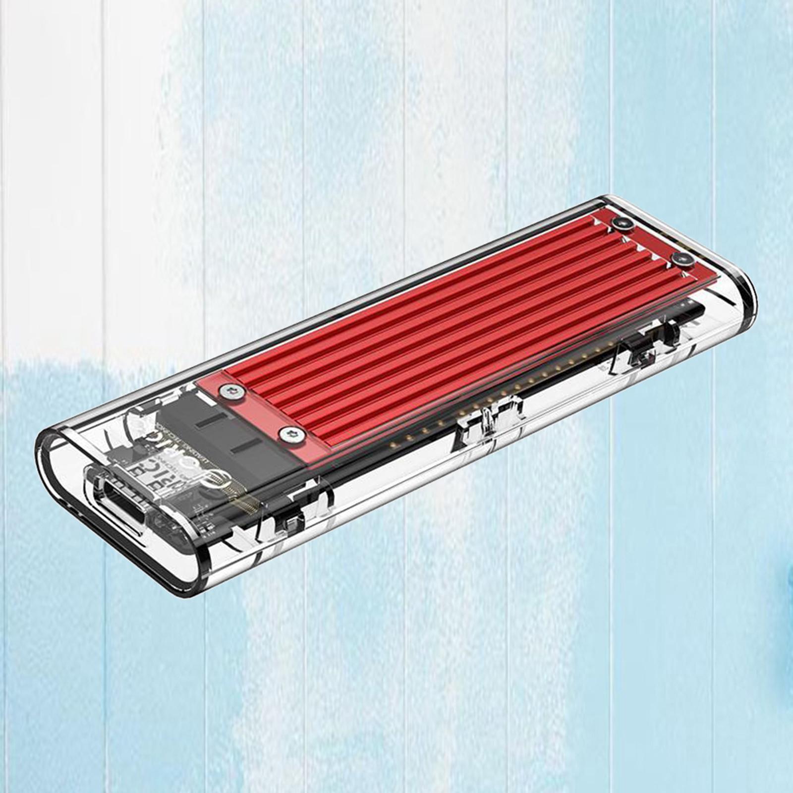 M.2 to USB Type-C SSD Enclosure Case Adapter 10Gbps UASP Red