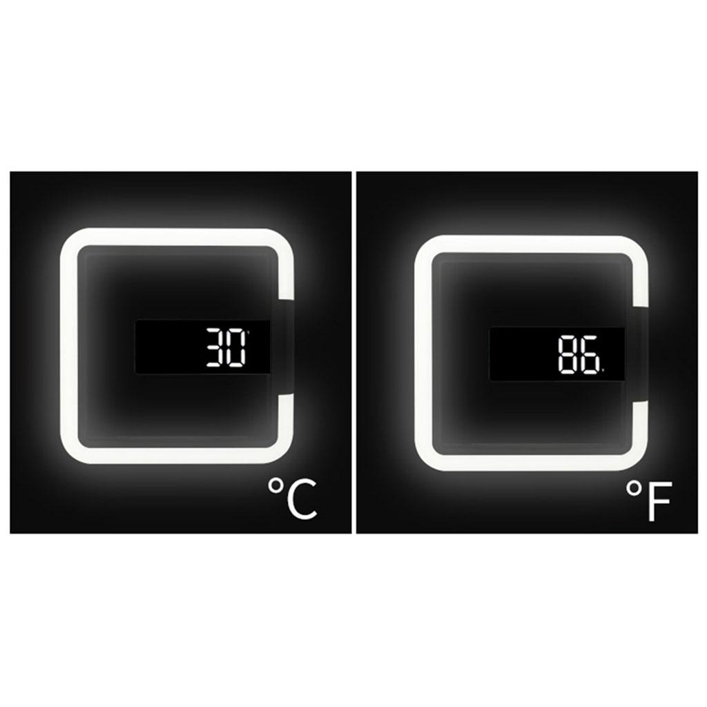 LED Wall Clock, Remote Control Digital Wall Clock Mirror Display Wall Clock with Alarm, Snooze, Temperature Display and 7 color Changing Nightlight