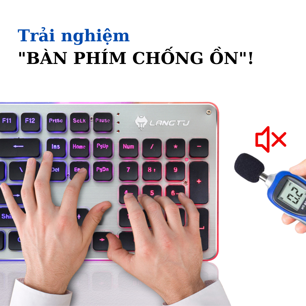 Bàn Phím Giả Cơ Gaming L1 LANGTU Phụ Kiện Máy Tính Laptop Chống Nước Kèm Đèn Led Hàng Chính Hãng