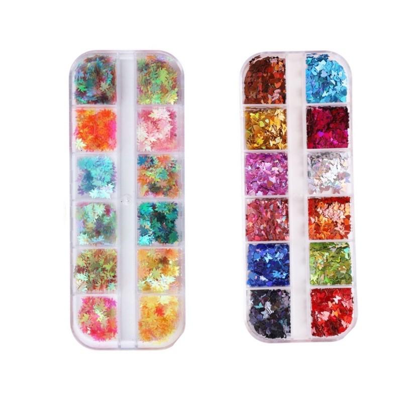 Set lá phong-set bướm trang trí nail