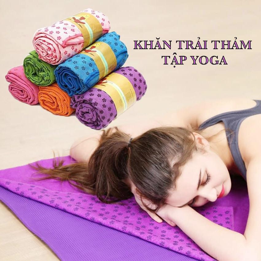 KHĂN TRẢI THẢM TẬP YOGA_THẢM TẬP GYM VỚI HẠT PVC CHỐNG TRƠN