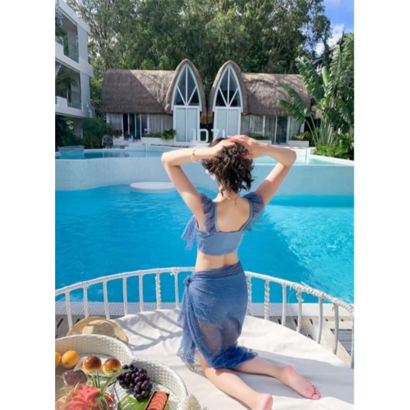 Bikini DANDAN đồ bơi nữ áo tắm 2 mảnh kèm voan choàng thời trang cá tính