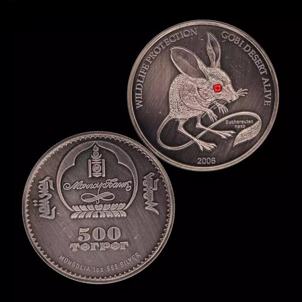 Đồng xu con chuột của Mông Cổ giả cổ bạc, đường kính 40mm, nặng 28gr  độc đáo mới lạ thích hợp trưng bày trong nhà hoặc biếu tặng trong dịp tết Canh tý 2020 - TMT Collection - MS 249