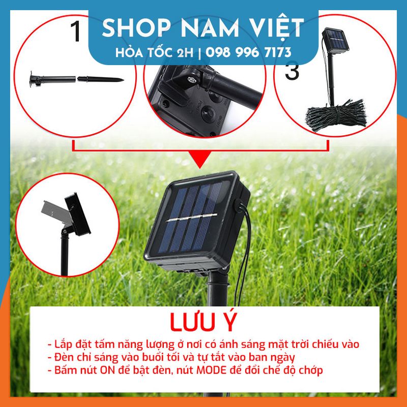 [Năng Lượng Mặt Trời] Dây Led Hạt Gạo Đời Mới Chống Nước, Quấn Cây, Chịu Mưa Nắng Kèm Remote