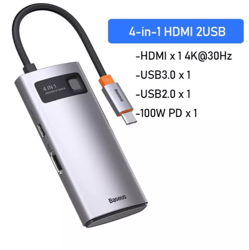 Hub chuyển Baseus type C ra các cổng HDMI, USB, SDcard, Lan- Hàng chính hãng
