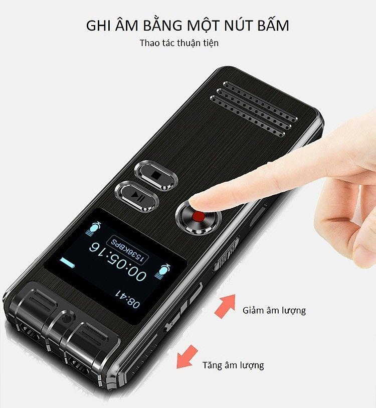 Kèm Thẻ Nhớ 8Gb - Máy Ghi Âm Chuyên Nghiệp GH-Q6 8G Màn Hình LCD Tích Hợp Loa Ngoài - Có Hỗ Trợ Nghe Nhạc MP3