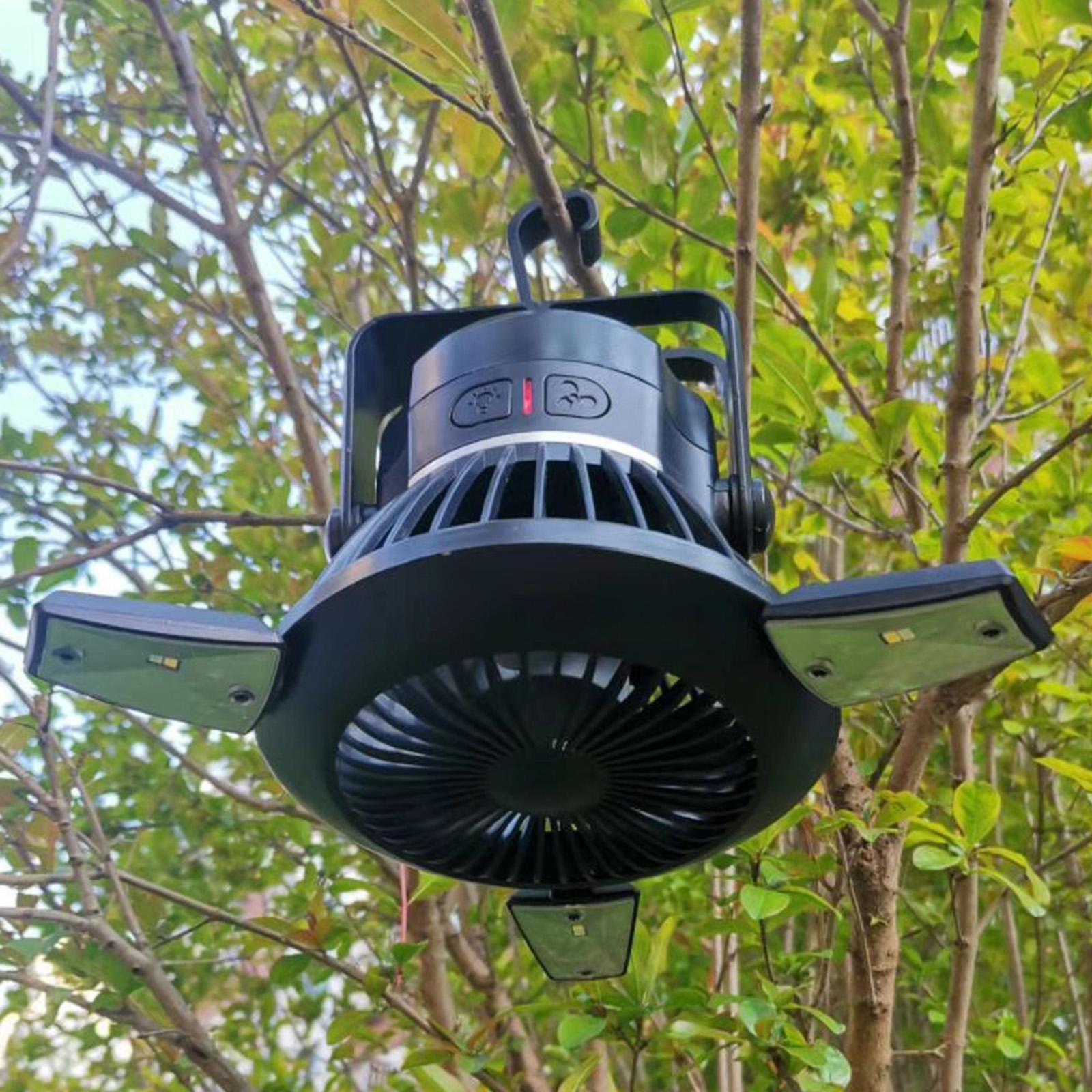Solar Powered Tent Light Outdoor Camping Fan Lamp
