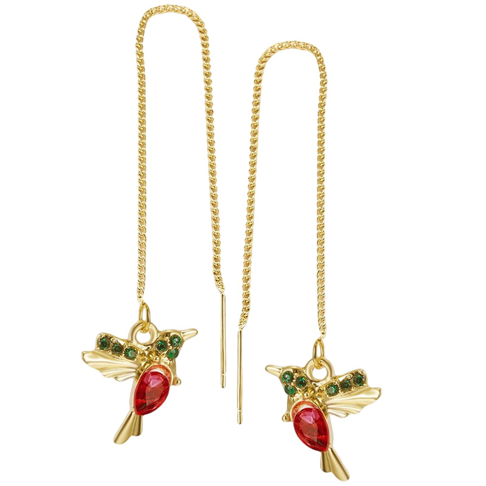 Stylish Earrings Stud Earring Long Pendant Earrings with Zircon Earrings for