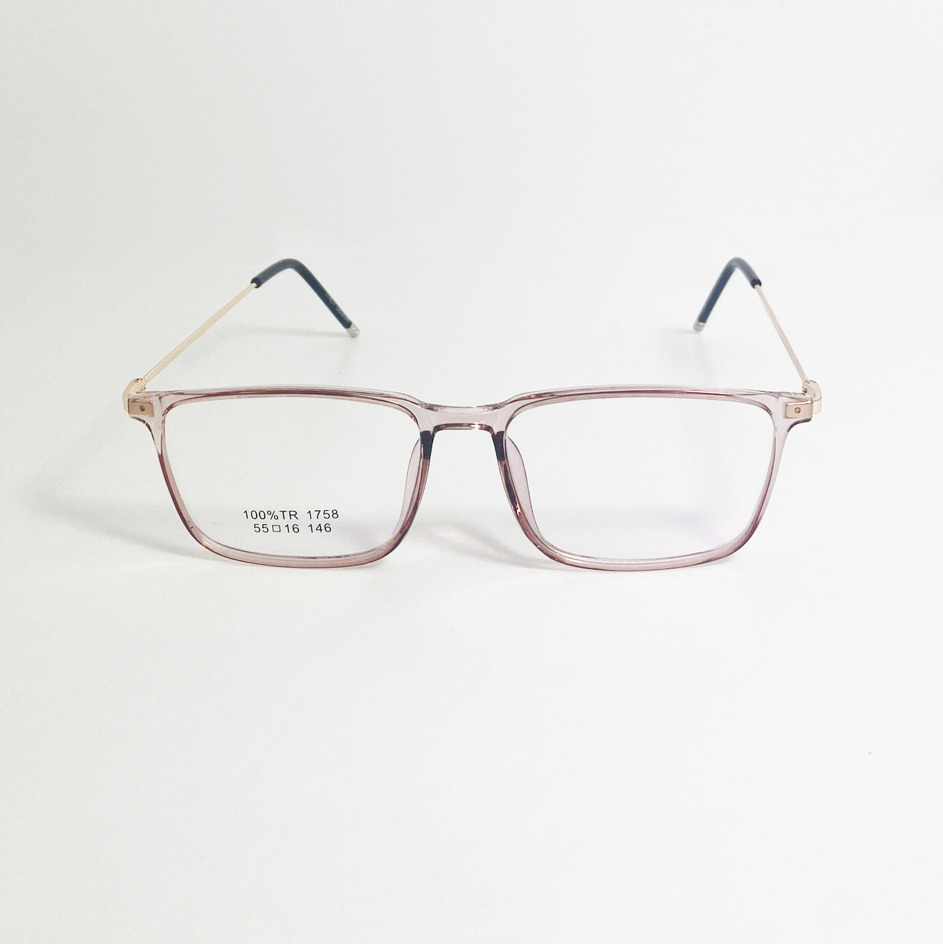 Mắt kính giả cận nam nữ Jun Secret gọng kim loại, tròng vuông 0 độ kiểu dáng sang chảnh, chống bụi, chống tia UV JS1758
