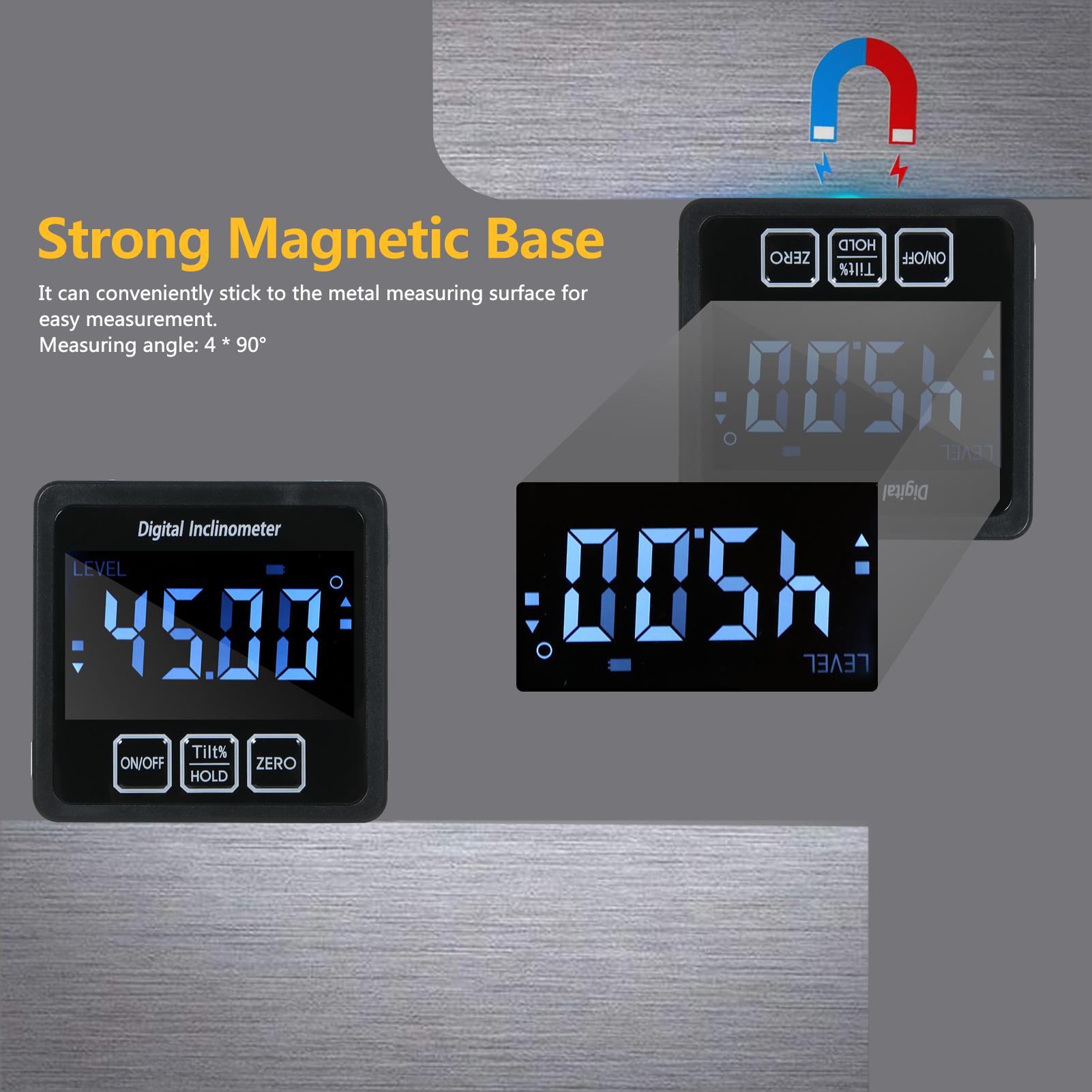 Digital Level Protractor Inclinometer Mag-netic Level Angle Meter Angle Finder Level Box Angle Measuring Tool for
