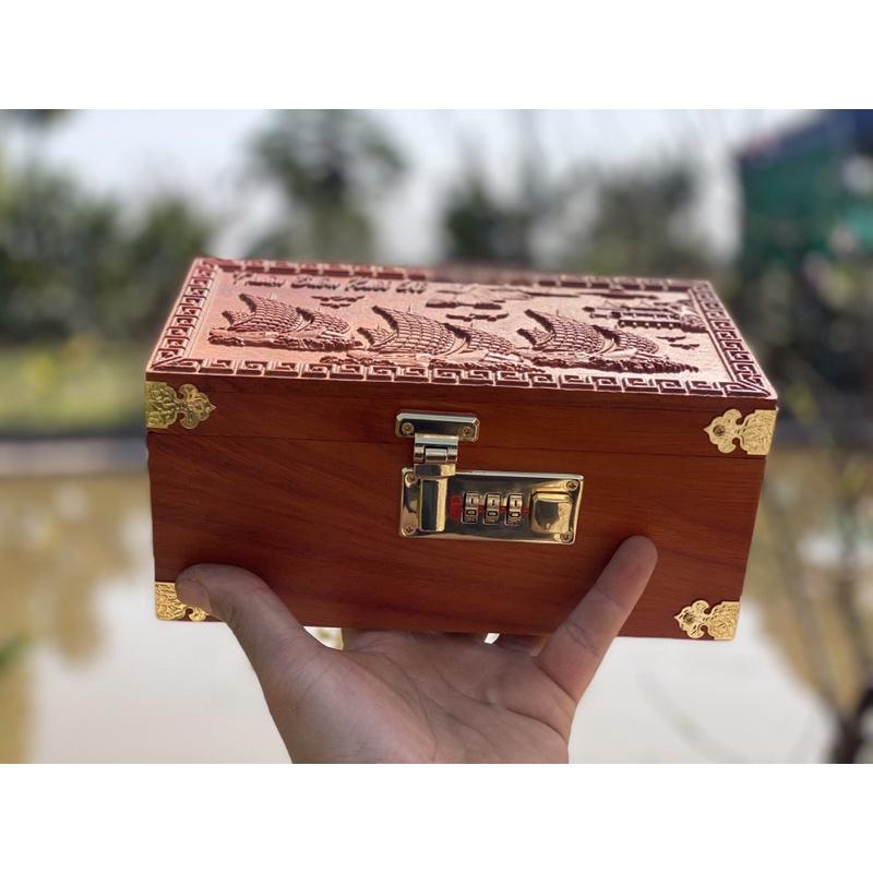 Hộp đựng tiền, trang sức gỗ hương trang trí bàn làm việc