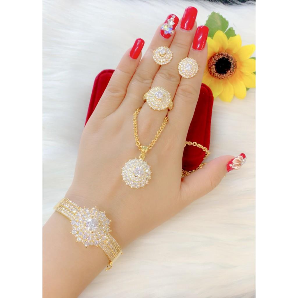 Bộ trang sức 4 món mạ vàng 18k cao cấp