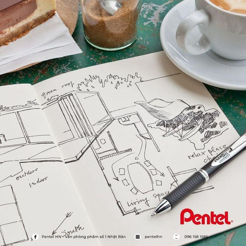 Bút Mực Dầu Pentel Nhật Bản BLP75 Và BLP77 | Thiết Kế Sang Trọng | Không Phai Không Thấm Nước | Có Ruột Thay Thế LRN5