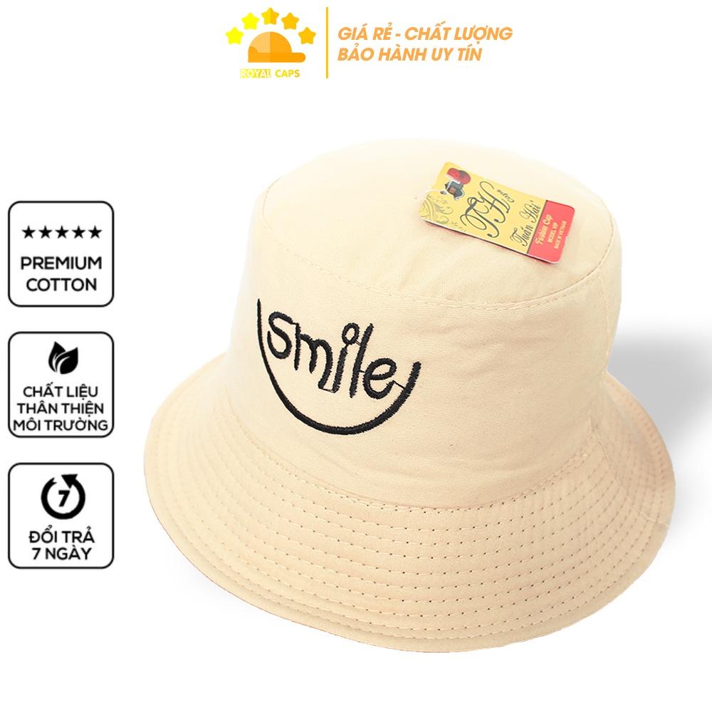 Mũ Bucket Nón Bucket Tai Bèo Nam Nữ 2 Mặt Smile Vải Kaki Unisex