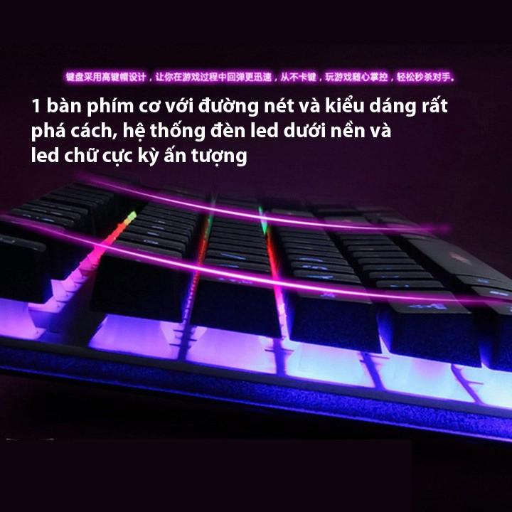 Bộ bàn phím giả cơ và chuột chuyên game Eweadn KMX-50 Led 7 màu (Đen)- JL ( Hàng nhập khẩu )