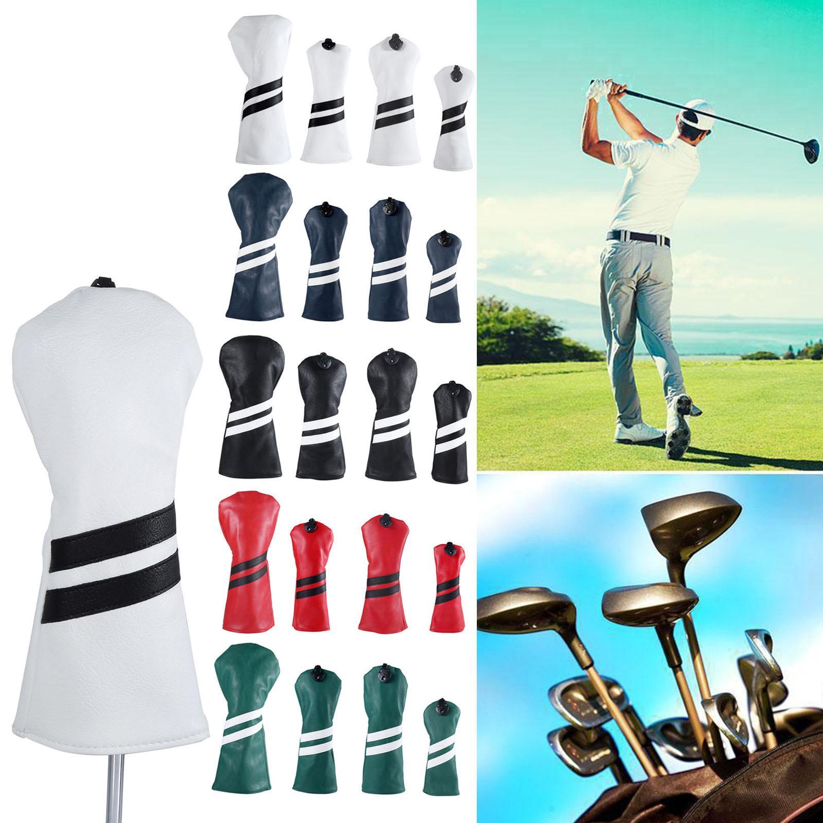 Golf Club Head Cover Protective Covers with Tags Long Neck Water Resistant