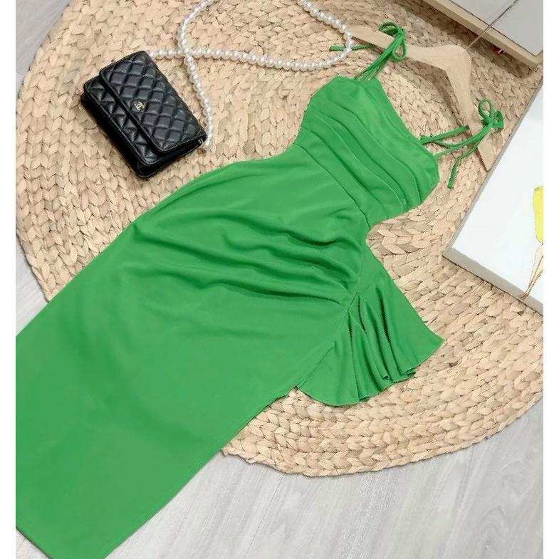 Váy đầm nữ body hai dây xếp ly gợi cảm quyến rũ