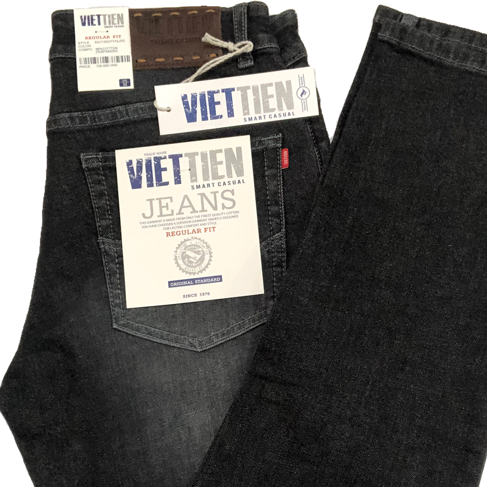 Viettien - Quần jeans nam smart casual regular fit 6Q7132