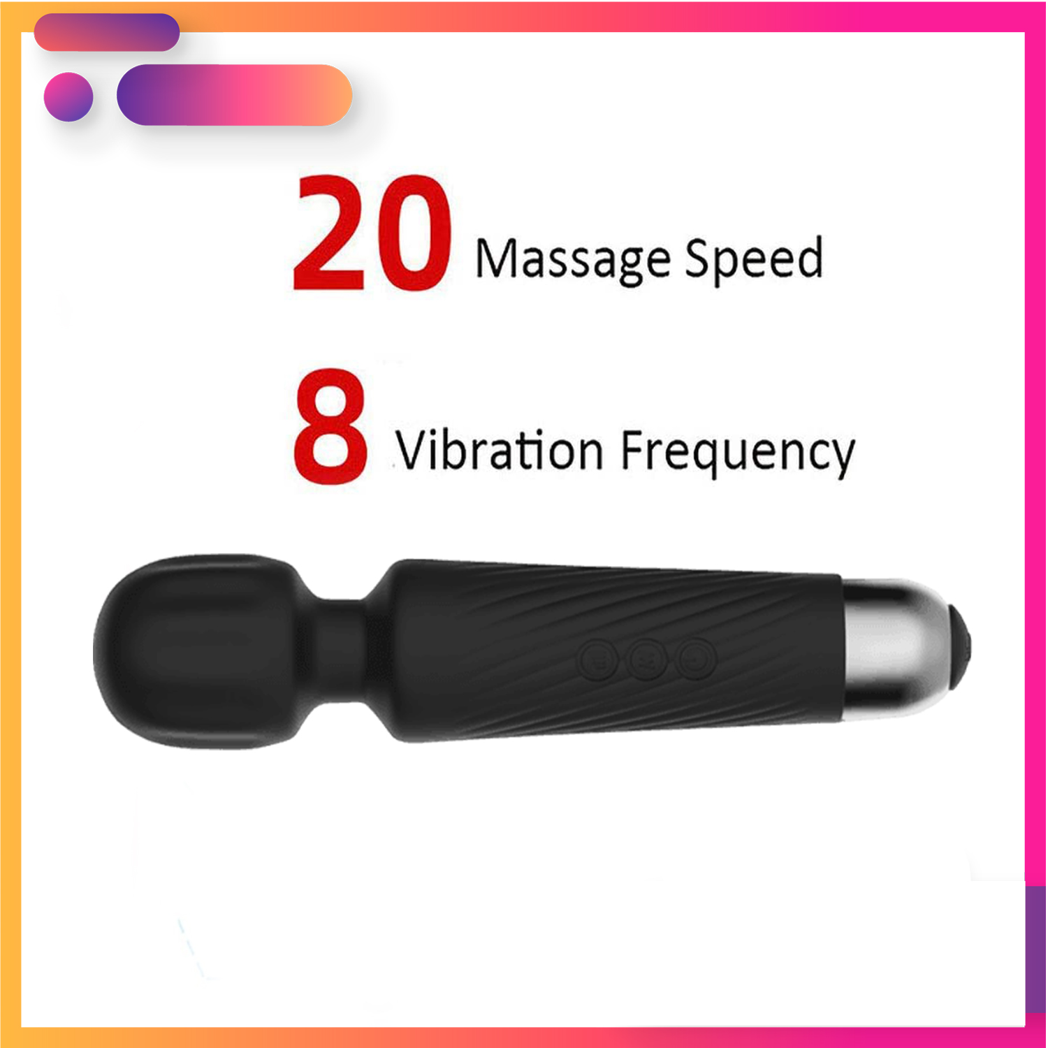 Máy Massage Body Cao Cấp 20 Tốc Độ Mini Cầm Tay, Chống Nước, Pin Sạc Lại, Massage 20 tốc độ đa chức năng. Quà Tặng tuyệt vời.