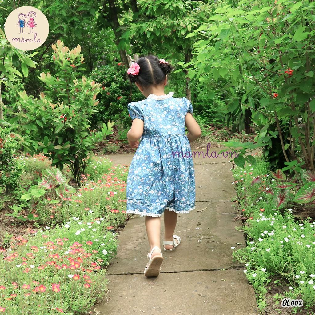Váy hoa hồng xanh Oli River 2-6Y