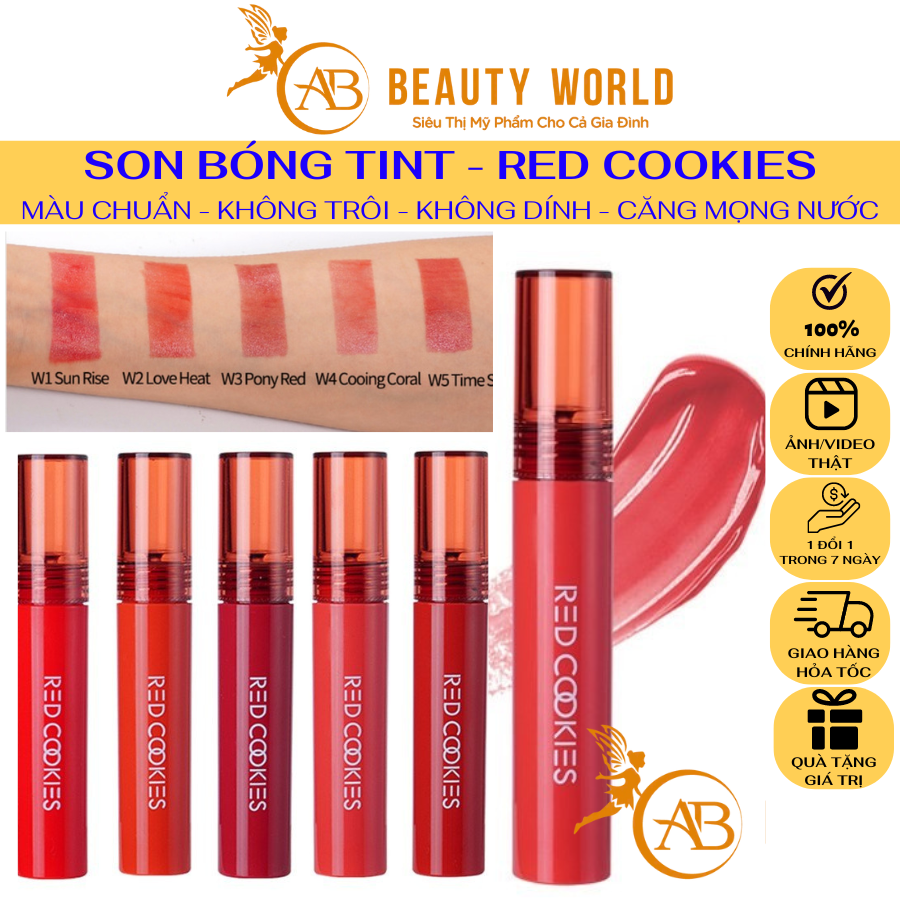 Son Bóng RED COOKIES Khóa Màu Môi - Mềm Môi - Màu Hot - Không Trôi - Giải Pháp Mượt Mà - Hấp Dẫn