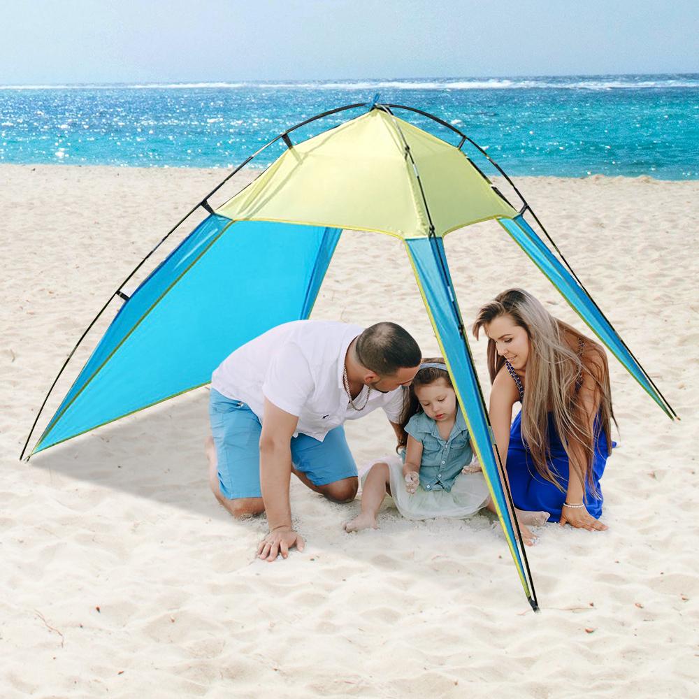 Lều bãi biễn này với ba mặt thoáng có thể cung cấp khả năng thông gió và tầm nhìn tuyệt vời.
