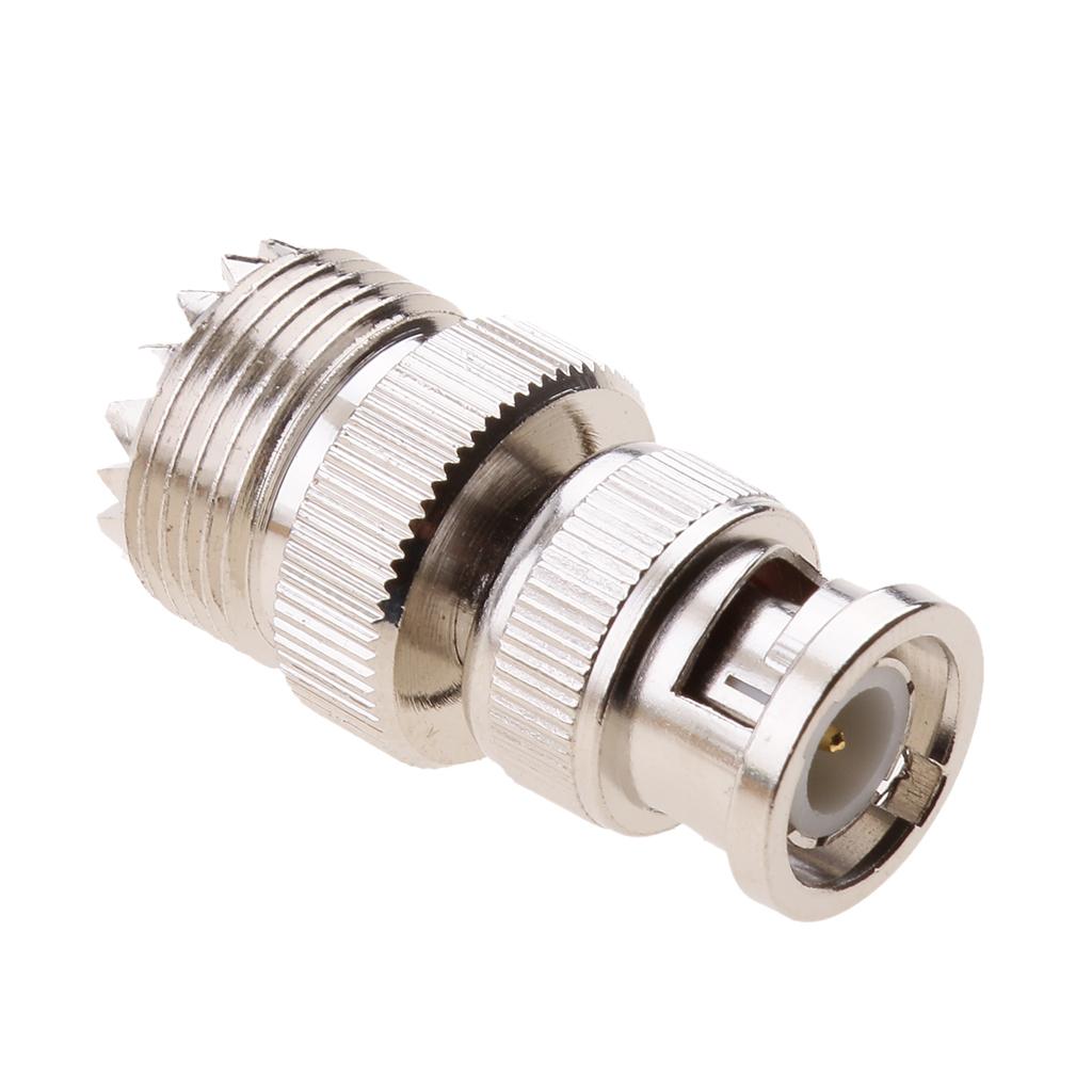 BNC Male to UHF Female Straight RF Coaxial Connector, UHF Female to BNC Male Antenna Adapter