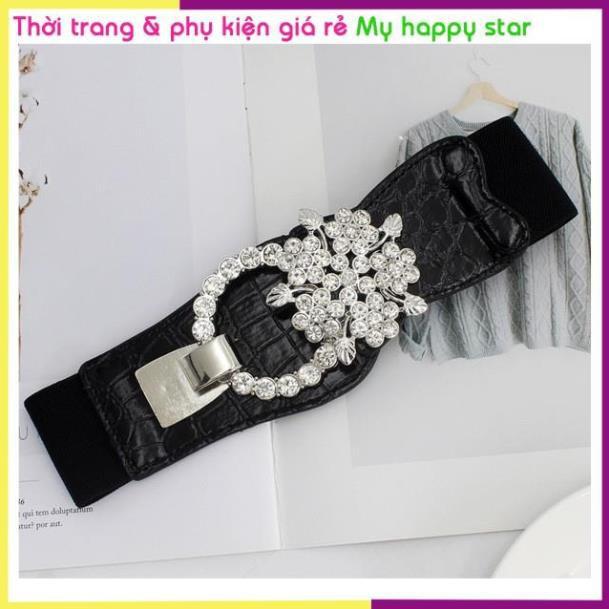 Thắt lưng mặt hoa hồng Vintage chun co giãn siêu dễ thương TTL90