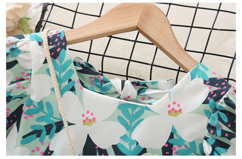 DONGSHOP HOT Cô gái hoa đầm mùa hè trẻ em nhất lưới màu hồng váy cô gái nhỏ công chúa váy túi