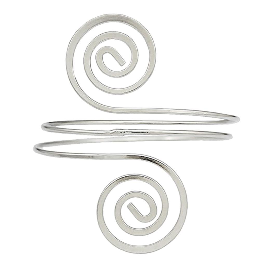 2X Women Upper Arm Band Armlet Multilayer Cuff Bangle Bracelet Jewelry Silver