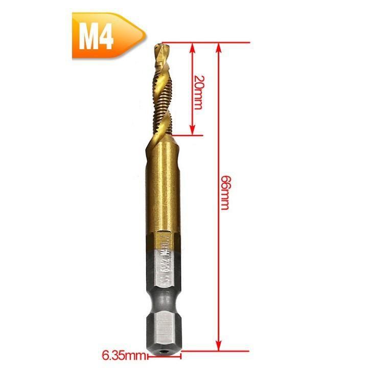 MŨI KHOAN & TARO 2 IN 1 - BỘ 6 CÂY M3-M10 - TN655